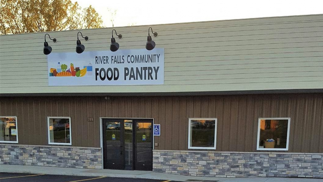 River Falls Community Food Pantry Front of building.